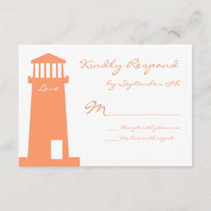 Nautical Lighthouse Beach Wedding RSVP-kaarten RSVP Kaartje