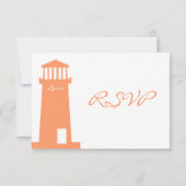Nautical Lighthouse Beach Wedding RSVP-kaarten RSVP Kaartje (Achterkant)