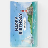 Nautical Lighthouse Birthday Banner (Verticaal)