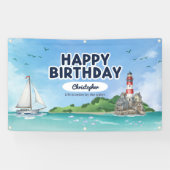 Nautical Lighthouse Birthday Banner (Horizontaal)