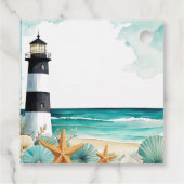 Nautical Lighthouse Birthday Bedankjes Labels (Achterkant)