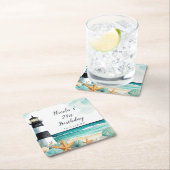 Nautical Lighthouse Birthday Kartonnen Onderzetters (Insitu)