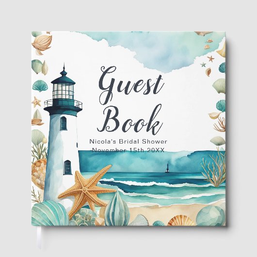 Nautical Lighthouse Bridal Shower Gastenboek (Voorkant)
