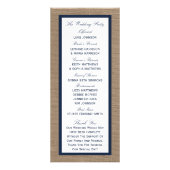 Nautical Lighthouse Burlap Wedding Program Reclamekaart (Achterkant)