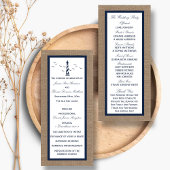 Nautical Lighthouse Burlap Wedding Program Reclamekaart