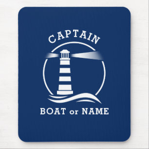 Nautical Lighthouse Captain & Boat of Name Blue Muismat