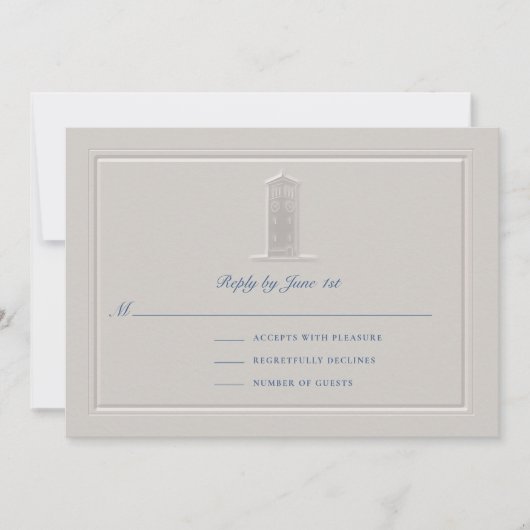 Nautical Lighthouse Coastal Formal Wedding RSVP (Voorkant)