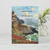 Nautical Lighthouse Coastal Vrijgezellenfeest Kaart (Staand voorkant)