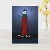 Nautical Lighthouse Custom Wenskaart Kaart (Gele Bloem)