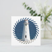 Nautical Lighthouse Invitation Kaart (Staand voorkant)