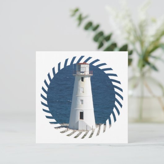 Nautical Lighthouse Invitation Kaart (Staand voorkant)