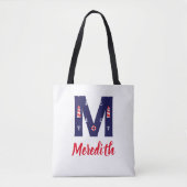 Nautical Lighthouse Monogram Tas Initiaal M (Voorkant)