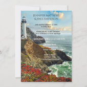 Nautical Lighthouse na huwelijksuitnodiging Kaart (Voorkant)