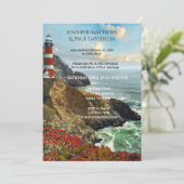 Nautical Lighthouse na huwelijksuitnodiging Kaart (Staand voorkant)