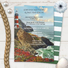 Nautical Lighthouse na huwelijksuitnodiging Kaart