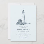 Nautical Lighthouse Ocean Seaside Baby shower Kaart (Voorkant)
