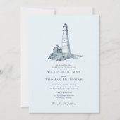 Nautical Lighthouse Ocean Seaside Wedding Kaart (Voorkant)
