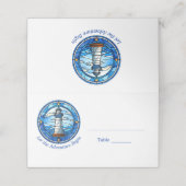 Nautical Lighthouse Ocean Seaside Wedding Plaatskaartje (Buitenkant ongevouwen)