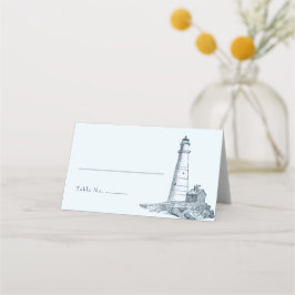 Nautical Lighthouse Ocean Seaside Wedding Plaatskaartje