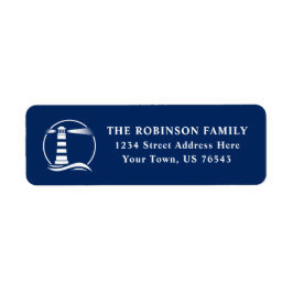 Nautical Lighthouse Ocean Waves Etiket