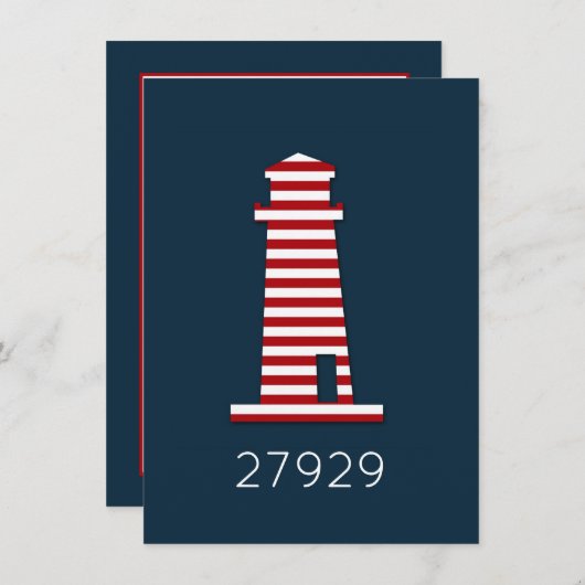 Nautical Lighthouse Patriotic Reunion Invite (Voorkant / Achterkant)