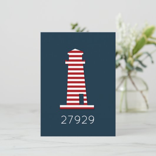 Nautical Lighthouse Patriotic Reunion Invite (Staand voorkant)