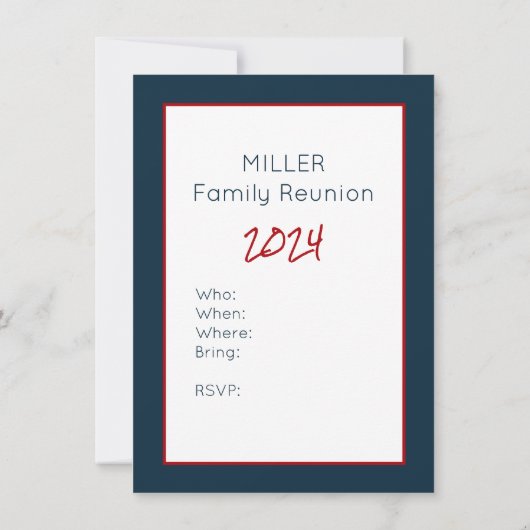 Nautical Lighthouse Patriotic Reunion Invite (Achterkant)