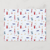 Nautical Lighthouse Pattern 1st Birthday Party  Briefkaart (Voorkant)