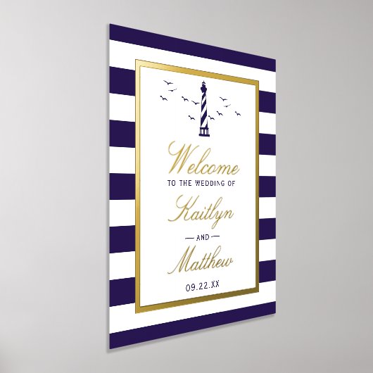 Nautical Lighthouse Real Folie Weddenschap Welkoms Folie Afdrukken (Laagn)