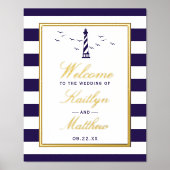 Nautical Lighthouse Real Folie Weddenschap Welkoms Folie Afdrukken (Voorkant)