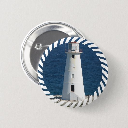 Nautical Lighthouse Round Button (Voorkant /achterkant)