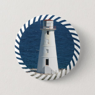 Nautical Lighthouse Round Button