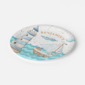 Nautical Lighthouse Sailboat Birthday Paper Bord (Gekanteld)