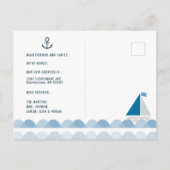 Nautical Lighthouse & Sailboat Moving aangekondigd Aankondigingskaart (Achterkant)