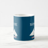 Nautical Lighthouse Sailboat Name Red White Blue Koffiemok (Center)
