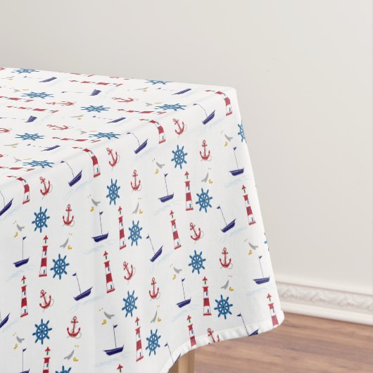 Nautical Lighthouse Sailboat Ocean Rectangle Tafelkleed (Voorbeeld)