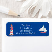 Nautical Lighthouse Sailboat Return Address Label (Insitu)