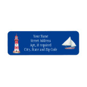Nautical Lighthouse Sailboat Return Address Label (Voorkant)