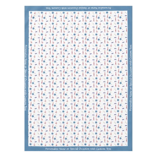 Nautical Lighthouse Sailboot Ocean Personalized Tafelkleed (Voorkant)