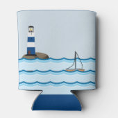 Nautical Lighthouse Scene Custom Birthday Blikjeskoeler (Achterkant)