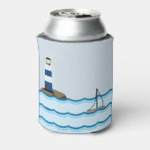 Nautical Lighthouse Scene Custom Birthday Blikjeskoeler (Blikje Achterkant)
