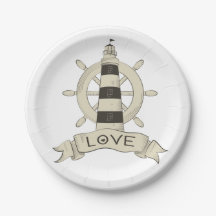Nautical Lighthouse & Ship Wheel Wedding Party
