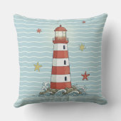 Nautical Lighthouse & Starfish ID1249 Kussen (Achterkant)
