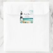Nautical Lighthouse Sweet Sixteen Vierkante Sticker (Tas)