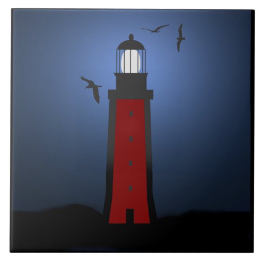 Nautical Lighthouse Tegel Tegeltje (Voorkant)