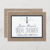 Nautical Lighthouse Vrijgezellenfeest Recipe Kaart (Voorkant / Achterkant)