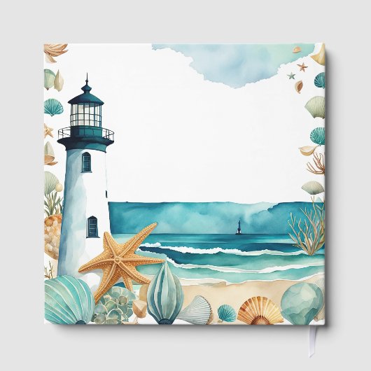 Nautical Lighthouse Wedding Guest Book Gastenboek (Achterkant)