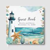 Nautical Lighthouse Wedding Guest Book Gastenboek (Voorkant)