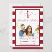 Nautical Lighthouse Wedding Photo Save the Date (Voorkant)