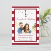 Nautical Lighthouse Wedding Photo Save the Date (Staand voorkant)